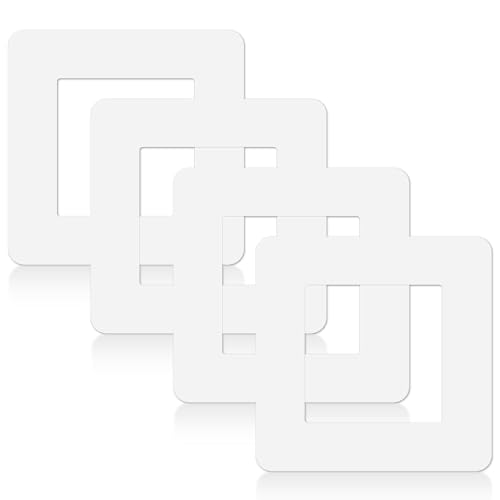 4 placas de cubierta para interruptor de 'luz', autoadhesivas, de 3.45 pulgadas, blancas, forma cuadrada, acrílico, para decoración del hogar
