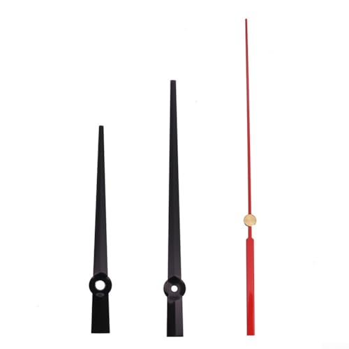 Kit de reparación de movimiento de reloj de pared de cuarzo de 24 horas con mecanismo de reloj de cuarzo silencioso de eje largo, manecillas de hora de metal y minuto, repuesto de motor de reloj para