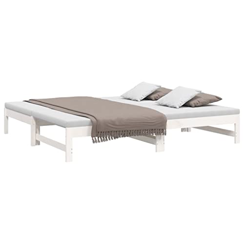 vidaXL Lit Coulissant sans Matelas Blanc 2X(90x190) cm