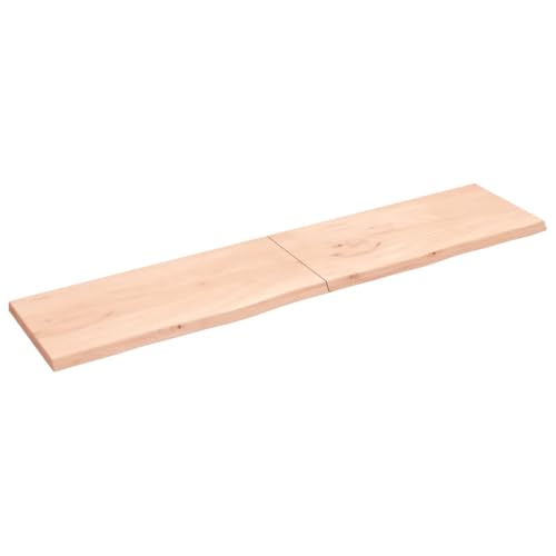 Genérico Wenjingqi EST de Pared Madera Maciza Roble sin Tratar 220x50x(2-4) cm, Marrón 363616