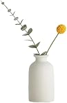 White Ceramics Bud Vase Minimalism Vintage Small Flower Vase Decorative Mini Bud Vase Diffuser Bottles Essential Oil Bottles for Wedding Table Centerpieces Party Home Office Decor