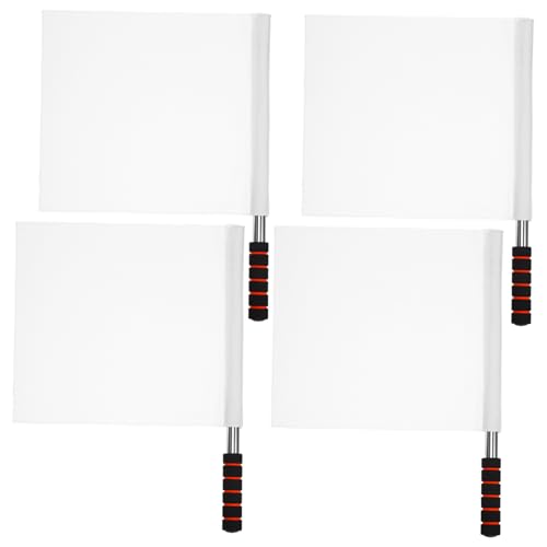 Holibanna 4Pcs Commanding Referee Flag with Stainless Steel Pole High Visibility Hand Signal Flags for Events Durable and Comfortable Grip
