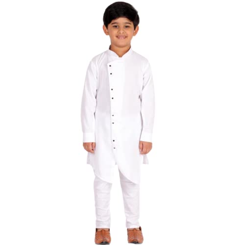 Pro-Ethic Style Developer Boy's Indian Kurta For Boys | Kids Ethnic Wear | Pack Of 1 (S-109) (White, 11-12 Years)