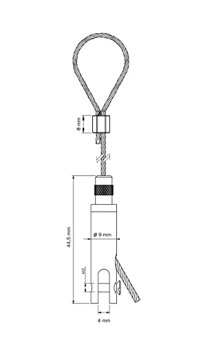 Image of STAS Suspension Set with Panel Hanger (4 mm) and Fixed Loop Mount (for Panels up to 4 mm) (Pack of 2)