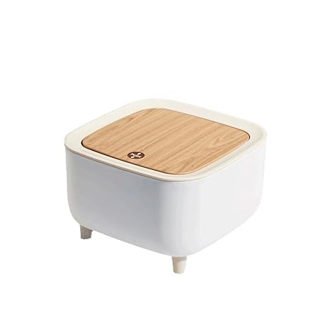 Slim Pedal Trash Can for Small Kitchens, Corner Bathrooms, Bedrooms & Living Rooms – Large Capacity, Foot-Operated, Space-Saving Design (Mini Square)-image-6