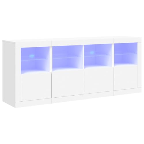 Aparador con Luces LED Blanco de Diseño Minimalista y Superficie Resistente 2