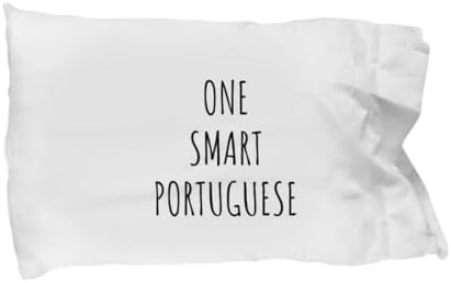 EzGift One Smart Portuguese Pillowcase Funny Portugal Gift Idea for Clever Men Intelligent Women Geek Quote Gag Joke Pillow Cover Case 20x30 image 3