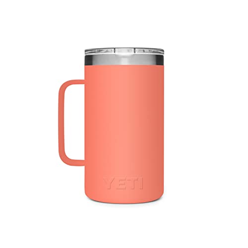 Image of YETI Rambler 24 oz Mug, Vacuum Insulated, Stainless Steel with MagSlider Lid, Coral