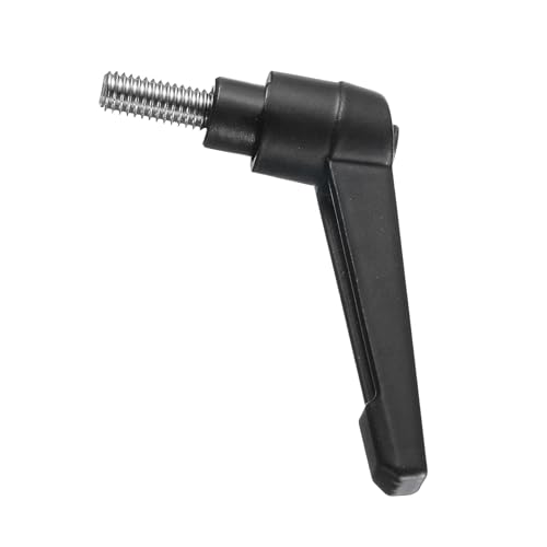 Image of uxcell Adjustable Clamping Lever Handle M6 x 15mm Metric 304 Stainless Steel Male Threaded Stud Hand Knobs Push Button Ratchet Rotating Screw Handles Bolts with Locking Lever Black