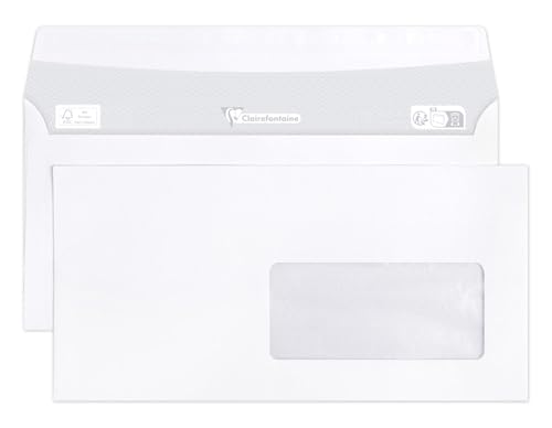 Enveloppes blanches DL Clairefontaine pour expédier vos courriers de gestion et factures sans effort
