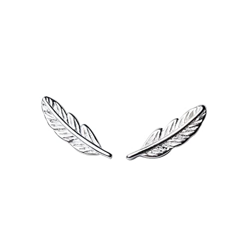 CCXXYGWJ Pendientes de Gama Alta con Forma de Pluma para Fiesta de Navidad, joyería para Banquete, 925