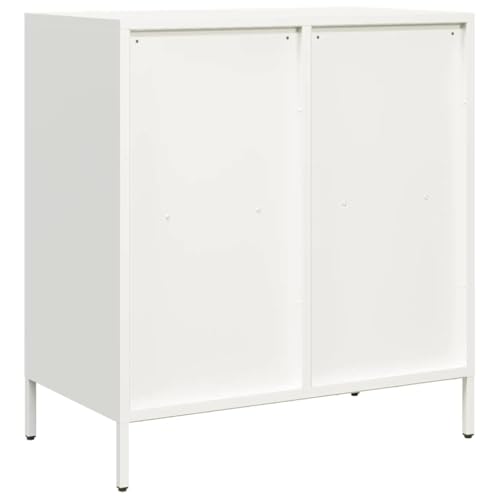Aparador blanco de acero 68x39 cm con 2 cajones y compartimentos 8