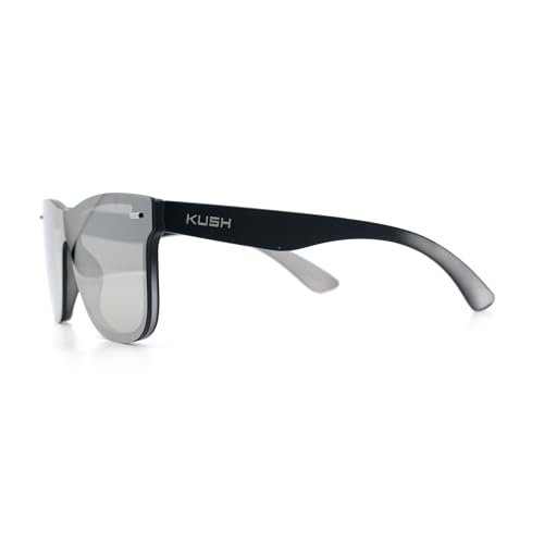 Image of SA106 Kush Premium Mens Shield Horn Rim Mirror Lens Sunglasses