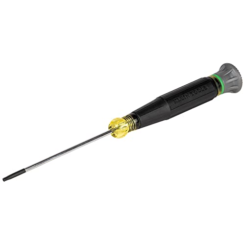 Image of Klein Tools 6313 Mini Precision Screwdriver, T8H TORX Tamperproof Tool with Cushion-Grip Handle and Color Coded Rings, 3-Inch Shank