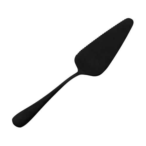 DONFAMDS Pala Per Torte in Acciaio Inossidabile Serrata Con Design Ergonomico e Finitura Specchio Utensile Da Forno Per Pizza e Decorazione Dessert Facile Da Pulire e Durevole Nero