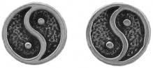 Ying Yang Post Earrings .925 Sterling Silver. Also see matching pendant SKU# B008C4D3TQ