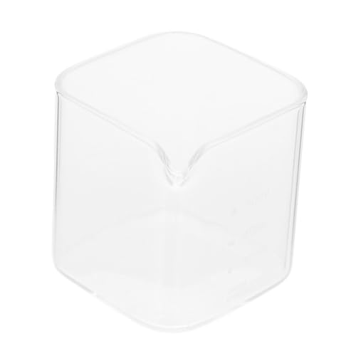 POPETPOP Bicchiere Per Caffè in Vetro Robusto Tazza Da Caffè Espresso Con Beccuccio Forma v Piccola in Vetro Misurino Con Scala Accessori