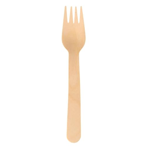 Caterpack Enviro Range Wooden Forks Made from sustainably sourced Birchwood, compostable and Biodegradable, 100 Pack