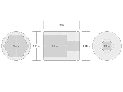 Image of TEKTON 1 /4 Inch Drive x 9 mm Shallow 6-Point Socket | SHD02109