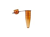 Caplugs Evergreen 214-3468-N80 PCT Series Single PCR Tubes, 0.2 mL, Polypropylene Co-Polymer, Positive Seals, Memory Hinges for One-Handed Capping Operations, Amber (Pack of 200)