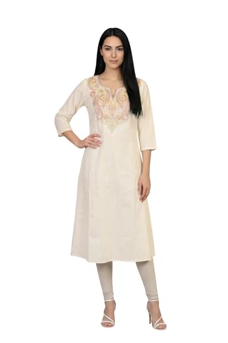 Kurta droite brodée tunique indienne femme style ethnique chic