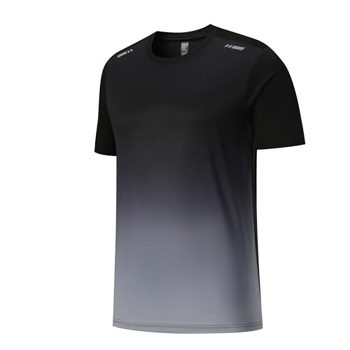 Image of Beuwltpa Men's T-Shirt Quick Dry Gym T Shirt Running Tops Grey