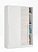 DMORA Armadio a Due Ante scorrevoli, Colore, cm 120 x 50 x 200, Bianco e Grigio, Lunghezza 120 cm