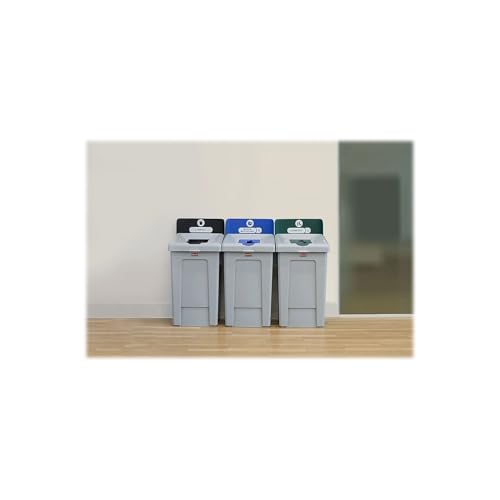 Image of Rubbermaid Commercial Products SLIM JIM Recycling Station 1-Stream Compost Bin /Can /Kit /Station, 33 GAL, for Kitchens /Classrooms /Offices /Back of House /Higher Education /Commercial Facilities