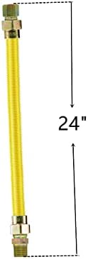 24" Yellow Stainless Steel Corrugated Flexible Gas Hose Connector