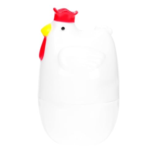 Lurrose Molde para Escalfar Huevos Forma de Pollo Vaporera de Huevos para Microondas Plástico Compacto Color Claro Herramienta Práctica Tamaño Pequeño Adecuado para Cocina Doméstica