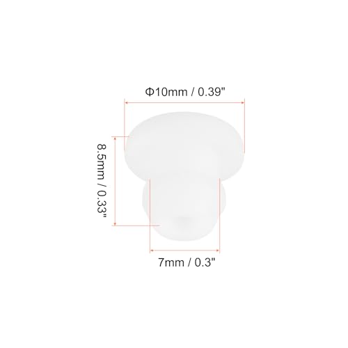 Image of Snap in Locking Hole Plugs Rubber Panel Seal Cover Drilled Silicone Caps, [for Kitchen Rubber, Waterproof Sealing Plugs] - 7mm /0.3in /White /10Pcs
