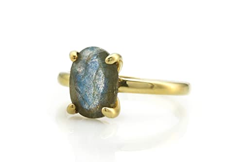 Bague labradorite en or anemone un bijou artisanal porteur d'histoire et de poésie