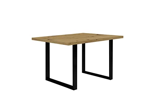 FORTE TABLES Tisch nicht ausziehbar, Holzwerkstoff, Artisan Eiche, 140 x 74.7 x 90 cm