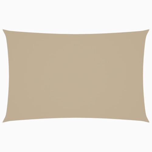 vidaXL Toldo Parasol Lona Protector Solar Sombra de Patio Jardín Terraza Balcón Parque Exterior de Vela Rectangular de Tela Oxford Beige 2x4,5 m