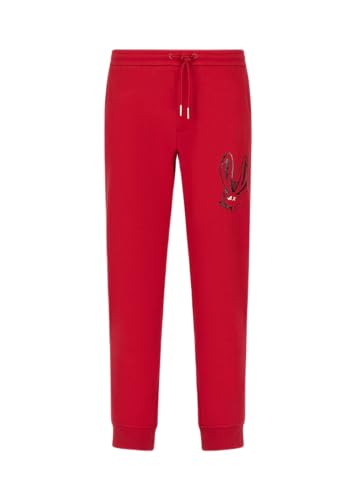 A | X ARMANI EXCHANGE CNY Rabbit-Pantalón de Forro Polar Deportivos, Rosso, 27-32 para Hombre