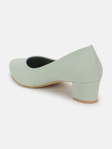Image of Marc Loire Women's Textured Block Heel Pump Shoes for Office, Party and Formal Occasions