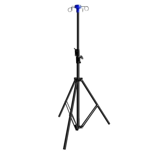 XVVX伸縮式折りたたみ点滴スタンド、家庭用調節可能な給水ポール、ボトルホルダー、点滴スタンド、生理食塩水ホルダー、家庭用モバイル点滴スタンドに最適、フック4個付き (A)