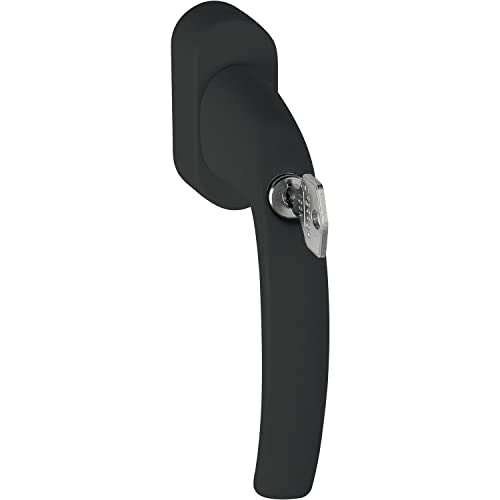 Hoppe 11618243 - Maniglia Per Finestra Atlanta-Secustik 90°, Vk 7 X 32-42 Mm, Colore: Nero Opaco