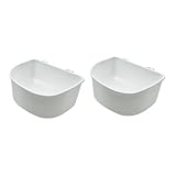 KiBcsLic 2X Pet Hanging Food Bowls Durability Covenient Portable Pet Cage Feeder Dog Crate Feeding Bowls for Puppy Cat Small Animals, White