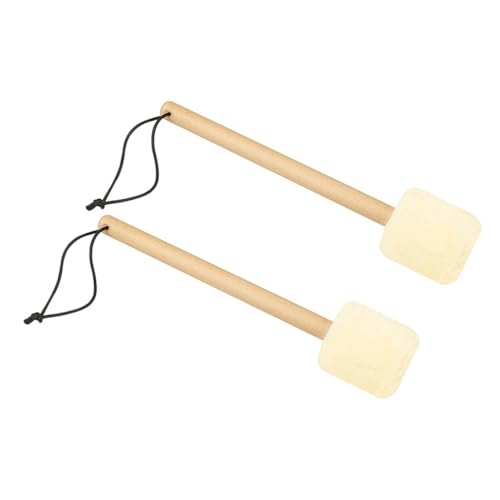 Baquetas para bombo de felpa con mango de madera, 2 unidades, para práctica diaria, conciertos y bares miniatura 1