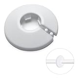 MroMax Fit 1/2' White Plastic PP Pipe Cover, 16mm (5/8') 1Pc Flange Water Pipe Decoration Escutcheon, Snap-On Cap for Kitchen Valve, Sink Toilet Inflow Pipes, to Hide Gaps and Update Plumbing Look