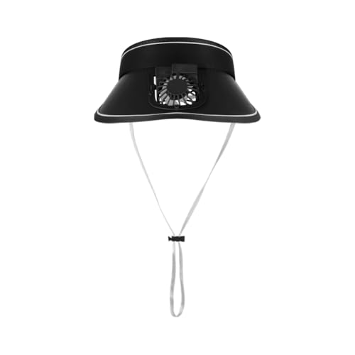 Image of Sun Visor Hat with USB Fan, Summer Empty Top 3 Temp Settings Beach Cooling Anti UV Adjustable Fishing Hiking Cycling Cap