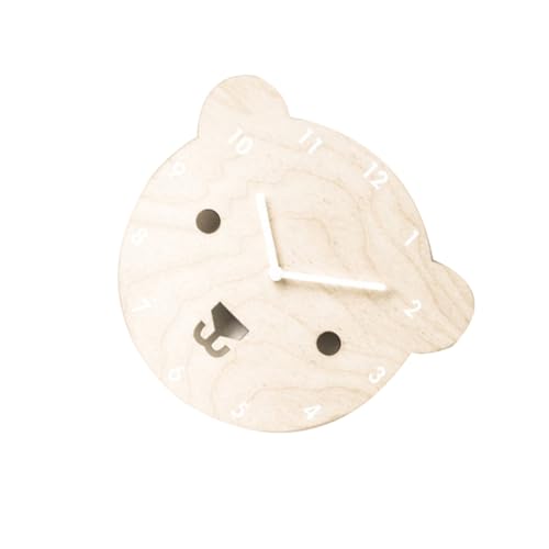SOLUSTRE Reloj de Pared Decorativo Infantil Forma de Oso Silencioso Diseño de Animales para Habitaciones y Guarderías Sin Pilas para Dormitorio y Sala de