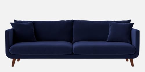 Image of Rejol Velvet 3-Seater Sofa Luxurious Comfort for Living Rooms and Offices (Navy Blue, 3 Seater)