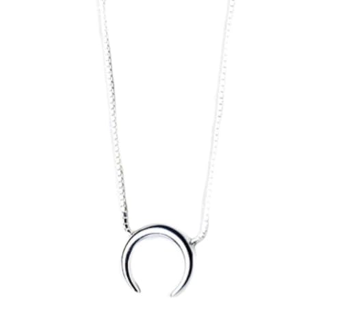 Collier croissant femmes argent S925 cadeau idéal couple
