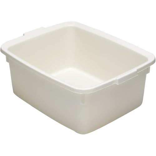 AMK® Addis 12L Rectangular Bowl Linen Colour BPA Free Washing Up Bowl with Lifted Base for Sinks