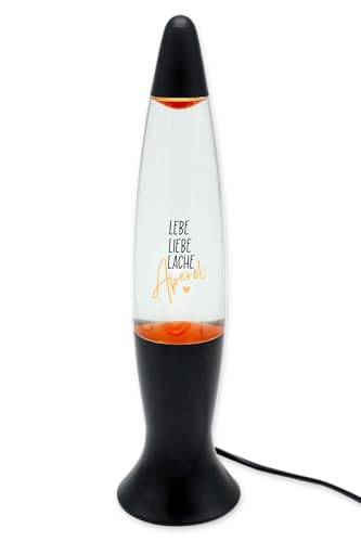 nox light Lavalampe schwarz mit individuellem Druck - ihr personalisierter Text Logo Foto (orange)