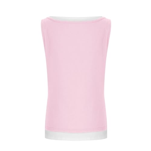 Cotton Linen Tank Tops for Girls Fashion Fake-Two Sleeveless Shirts Tween Girls Summer Lightweight Solid Blouse Tanks3