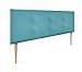 DHOME Tête de lit en similicuir ou tissu AQUALINE Pro avec 2 rangées de boutons et pieds Tête tapissée pour lit luxueux 150 x 105 cm avec pieds (lits 150/160), tissu turquoise