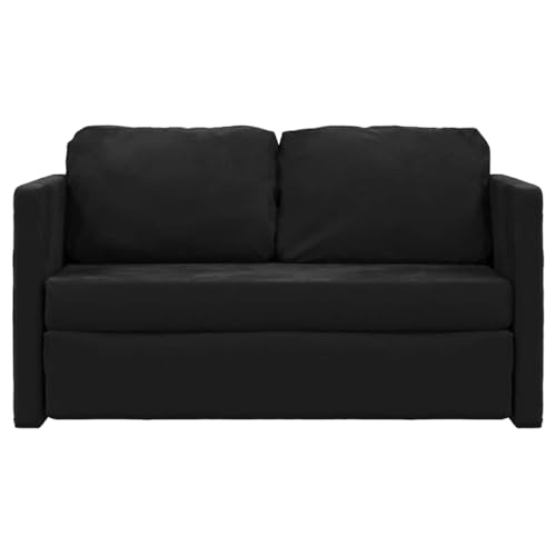 Vidaxl Divano Letto Da Terra 2 In 1 Nero 122X204X55 Cm Velluto, Divano Da Terra, Divano Letto, Divano A 2 Posti, Letto Da Terra, Letto Da Giorno - 5